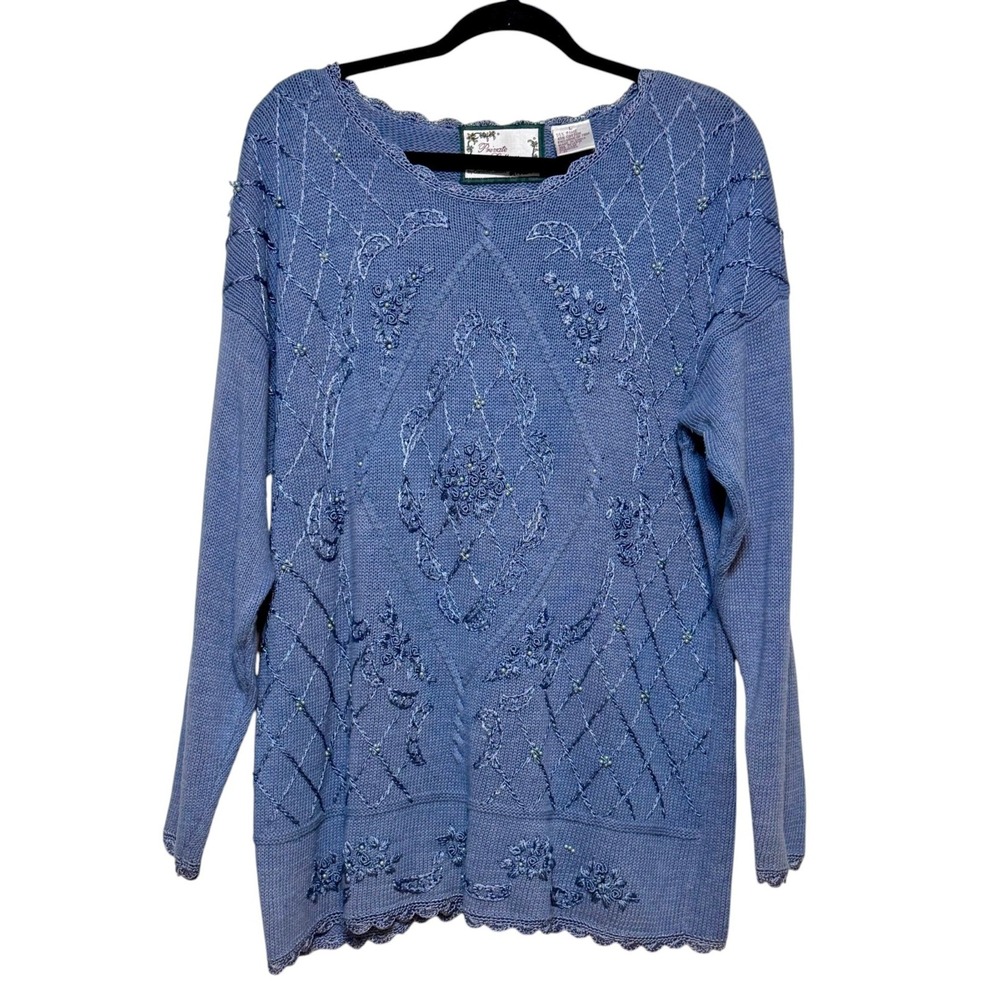 Vintage‎ Private Collection Cottagecore Womens Sweater Size L 90s Coquette Fairy